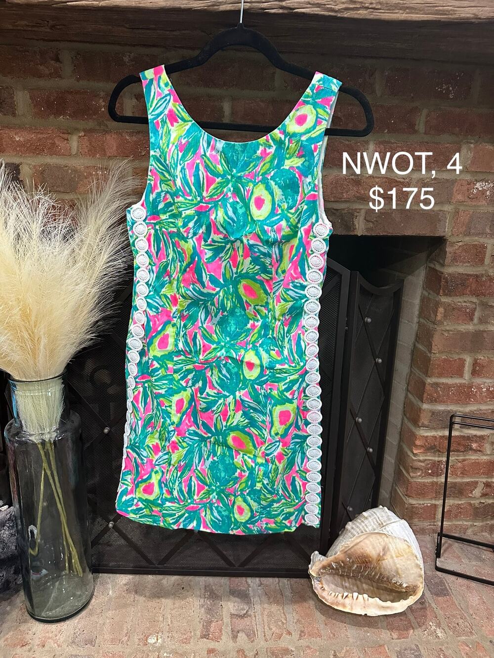 Lilly Pulitzer Women's Shift Dress, Size 4, Multicolor Guac, Avovado Pattern